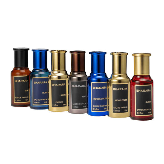 Estuche 7 Piezas Hombre EDP 10ml King + EDP 10ml Double Bleu + EDP 10ml Bleu + EDP 10ml Don + EDP 10ml Niche Femme + EDP 10ml Niche + EDP 10ml Queen
